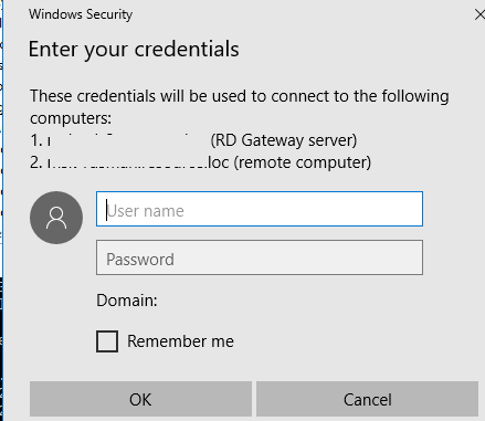 пароль для аутентфикации на RDGW