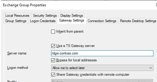 rdcman подключение через remote desktop gateway