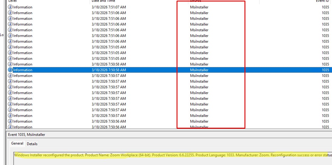 event-id 1033 msiinstaller вызывает переконфигурацию