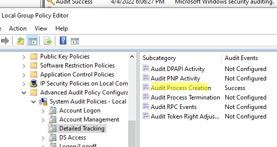 Политика аудита запуска процессов в Windows - Audit Process Creation 