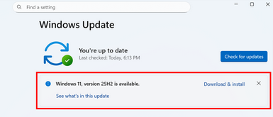 запретить автоматическое обновление билда до windows 11 25h2 через windows update