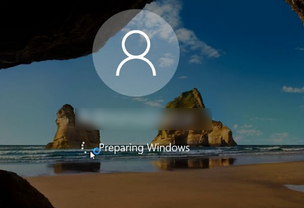 сообщение - подготовка Windows при входе пользователя
