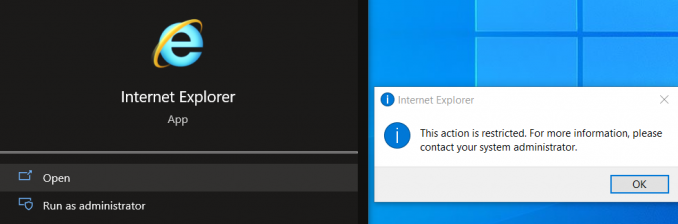 запуск internet explorer запрещен