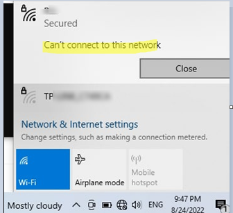 Ошибка Wi-Fi в Windows 10: Не удается подключиться к этой сети