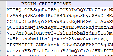 PEM формат сертификата