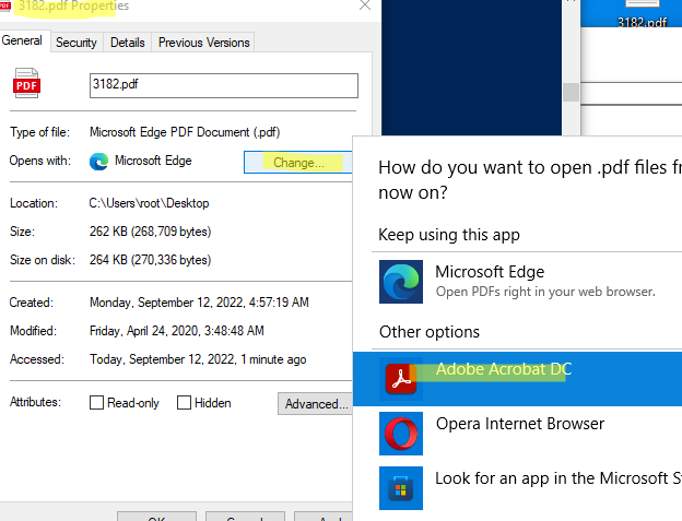 Windows: изменить программу по-умолчанию для просмотра pdf вместо Microsoft Edge