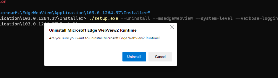 удалить Microsoft Edge WebView2 Runtime в Windows 11