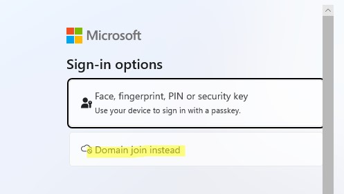 win11-25h2: фиктивный вход в домен