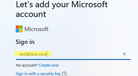 windows 11 указать несуществующий microsoft account