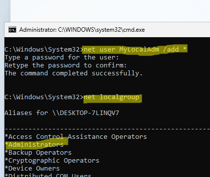 Создать локальный аккаунт при установке windows11 из командной строки net use