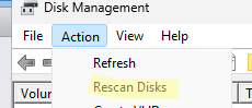 Windows выполнить рескан дисков