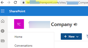 новое имя сайта sharepoint