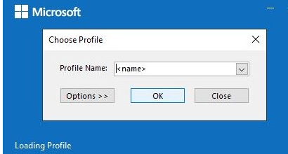 Автоматически выбирать профиль Outlook при загрузке