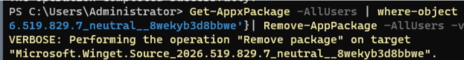 Remove-AppPackage -alluser установить установленное Microsoft Store приложение