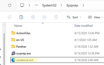 Файл unattend для sysprep