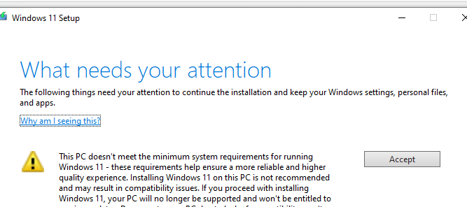 Обновление до Windows 11 без TPM 2 и процессора