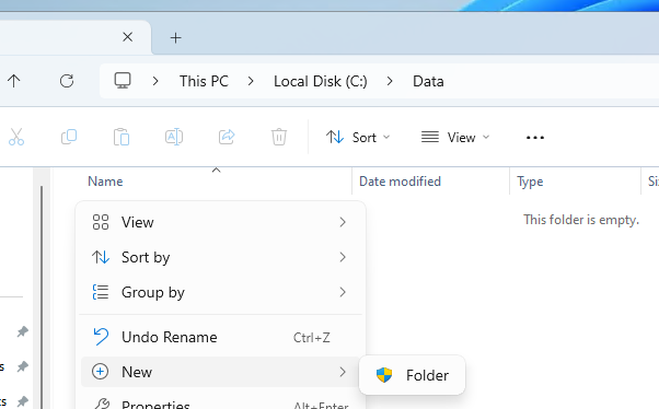Нельзя создать новый файл в проводнике Windows