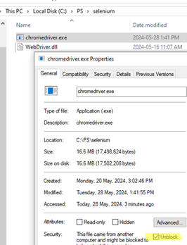 chromedriver.exe - драйвер браузера chrome для selenium