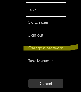 Скрыть кнопку смены пароля в Windows 