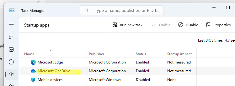 Клиент OneDrive предустановлен в Windows 11 и добавлен в автозагрузку