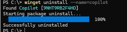 winget uninstall copilot 