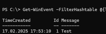 Фильтрация событий в Event Viewer через Get-WinEvent 
