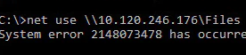 net use System error 2148073478 has occurred