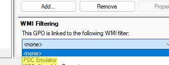 Назначить WMI фильтр для GPO