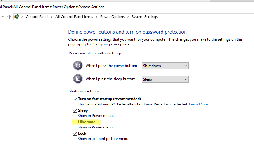 Hibernate (Show in Power menu) 