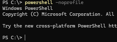 powershell.exe -noprofile - запуск без профиля