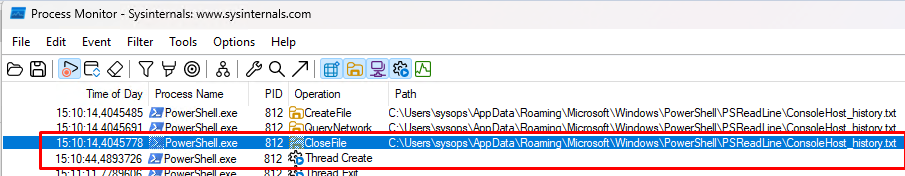 procmon64 - анализ времени загрузки powershell.exe