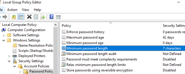 GPO: Minimum password length 