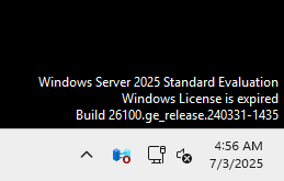 Лицензия Windows Server Standard Evaluation истекла 
