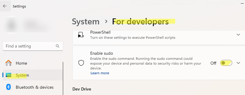 Включить sudo в Windows 11