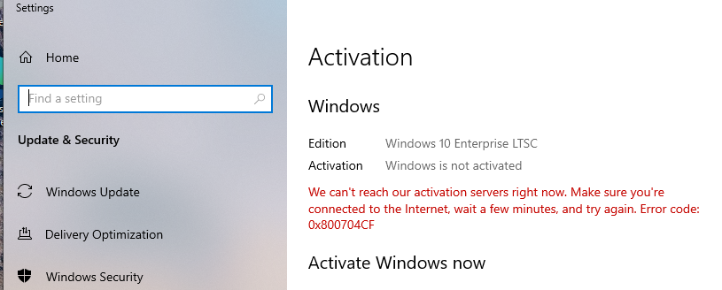 Активация Windows 10 Enterprise LTSC