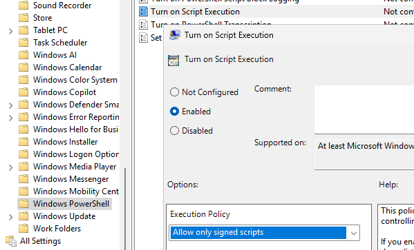 GPO для скриптов PowerShell