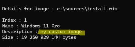 Описание редакции Windows в WIM