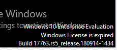 Enterprise Evaluation Windows License is expired