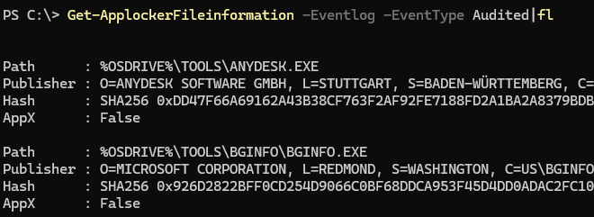Get-ApplockerFileinformation 