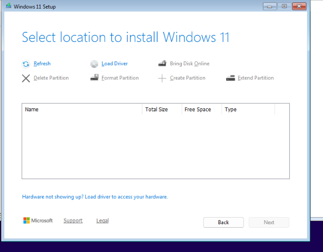 При установке Windows 11 не видны NMVe SSD диск