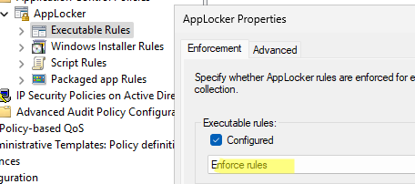 Принудительное применение правил AppLocker