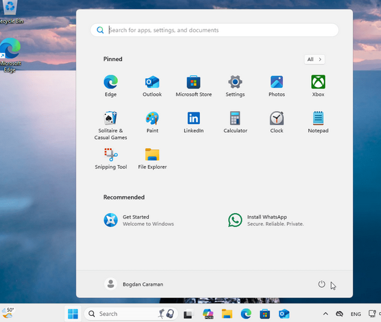 Рабочий стол Windows 11