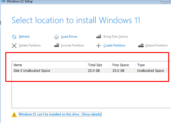 Установщик Windows 11 увидел NVMe SSD диск