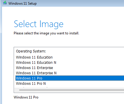 Выбрать редакцию Windows 11 для установки