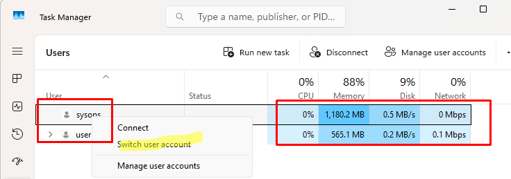 Использование ресурсов компьютера несколькими сенасами