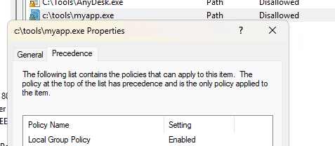 Источник блокировки приложения в windows