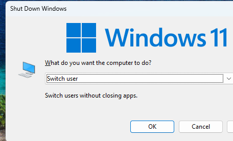 Кнопка Switch User