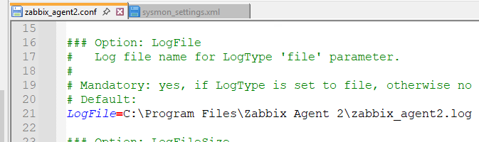 Конфигурационный файл zabbix_agent2.conf