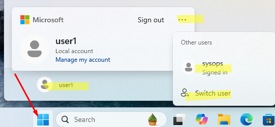 Переключиться между пользователями в Windows