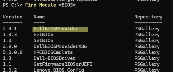 Find-Module - поиск по имени модуля